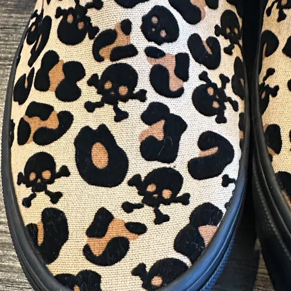 Vans Special Edition Skull Leopard Print Slip-On Shoes NWT 🏴‍☠️🐆 - Picture 4 of 10